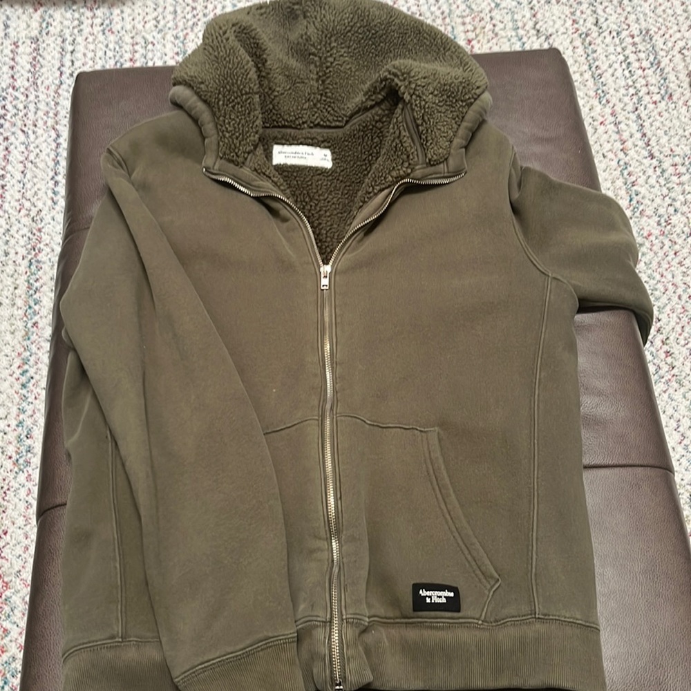 Abercrombie & Fitch Men’s Olive Lined hoodie Sz M